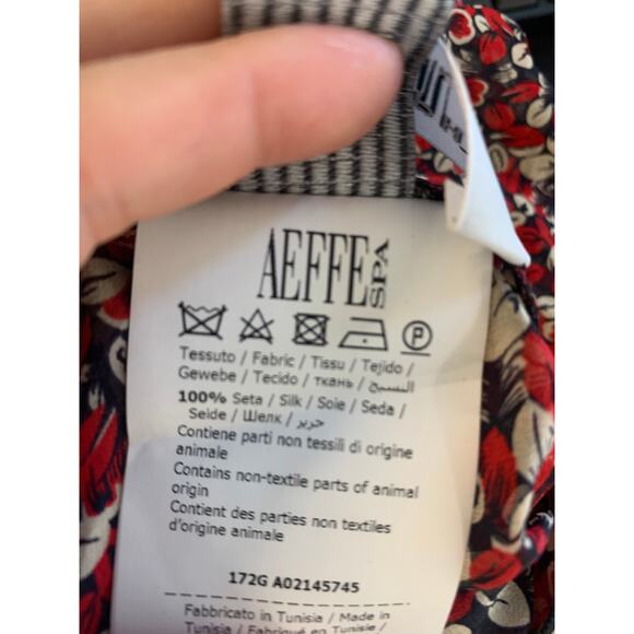 Philosophy Women's Lorenzo Serafini Ruffle Front Silk Chiffon Blouse Red Size 6 - Picture 5 of 6